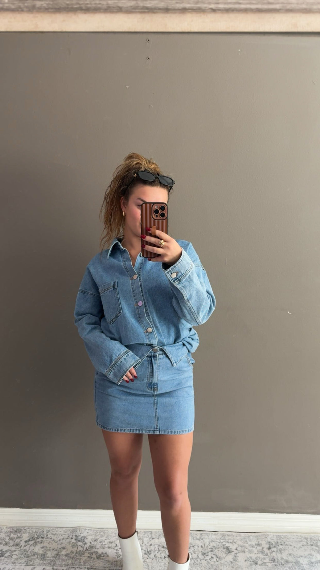 Denim Jacket & Skirt Set