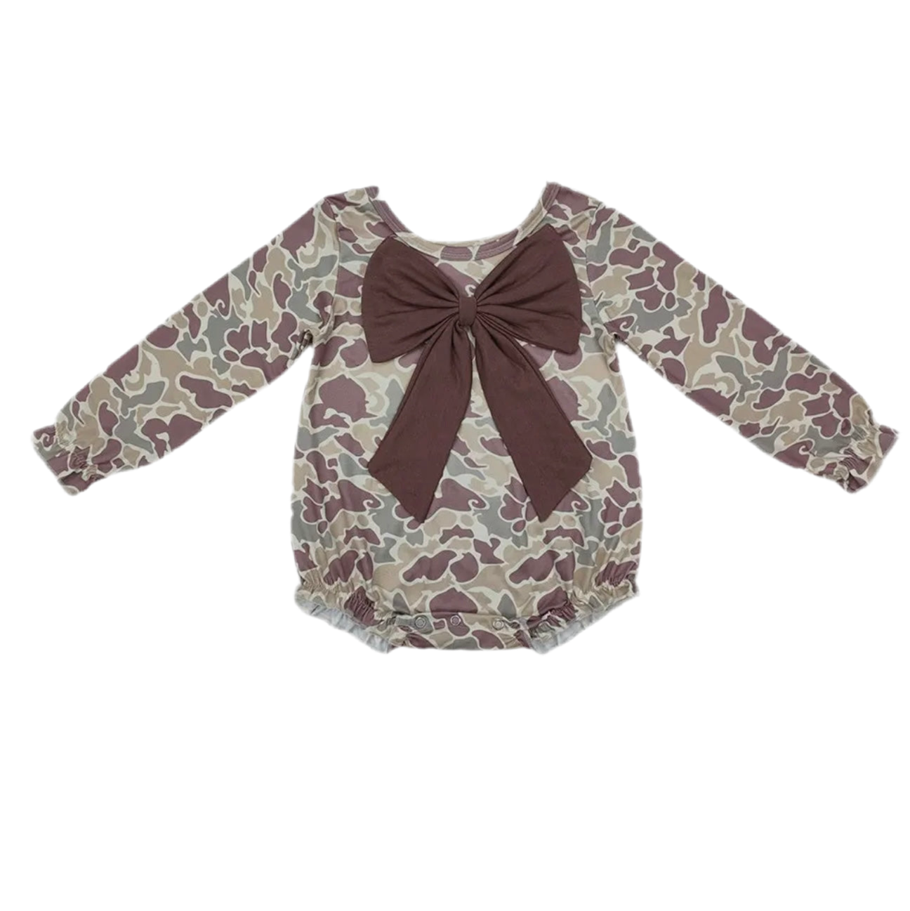 Camo Long Sleeve Baby Girl Onesie