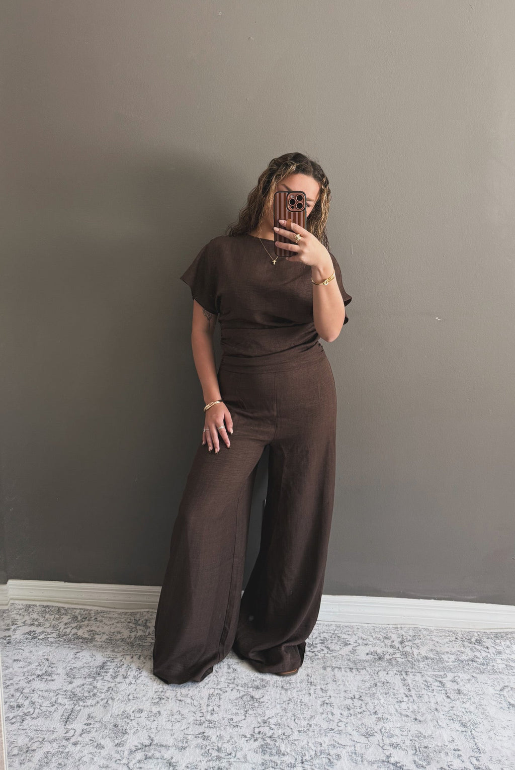 Short Sleeve Wide Leg Jumpsuit