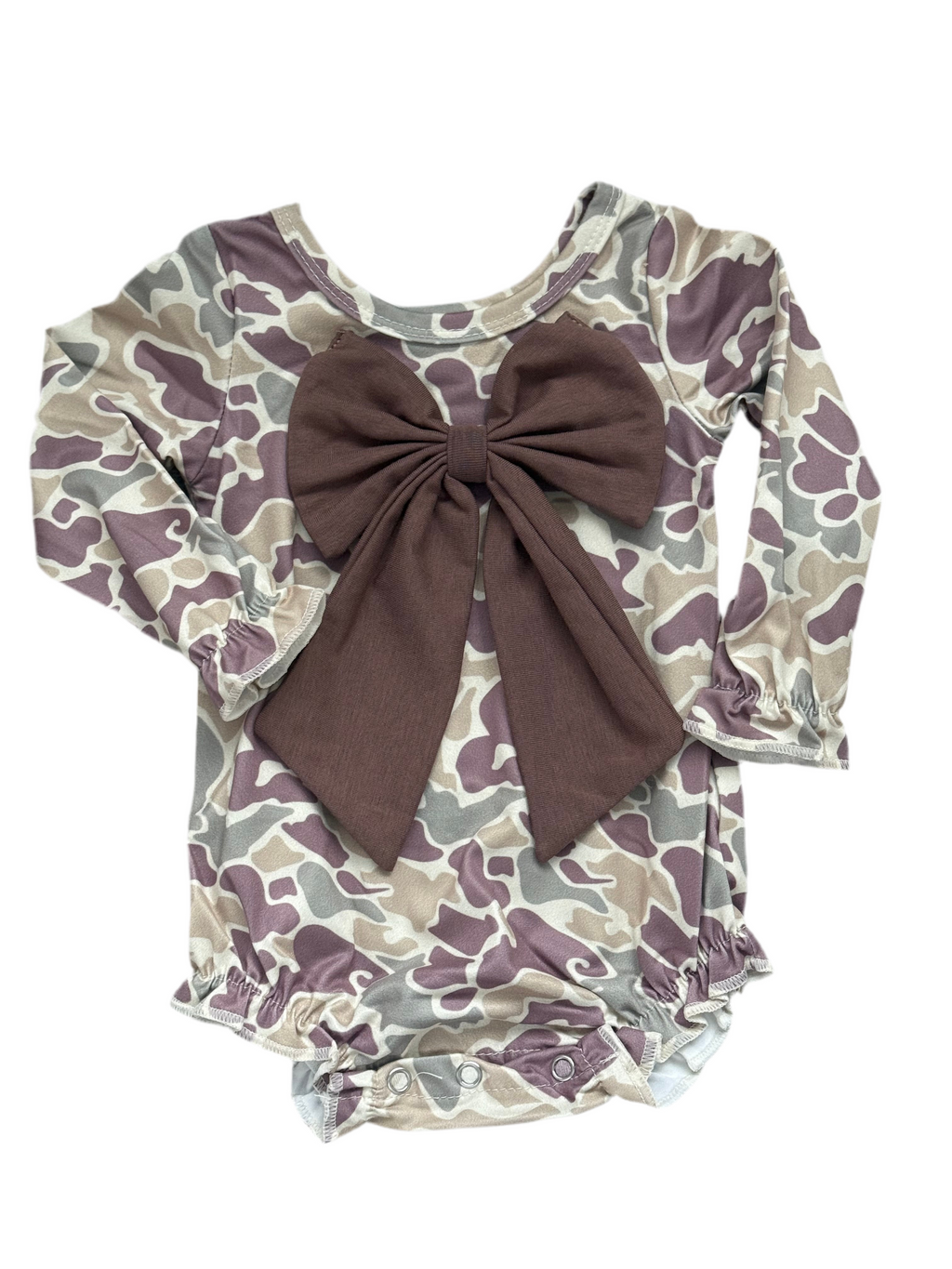 Camo Long Sleeve Baby Girl Onesie