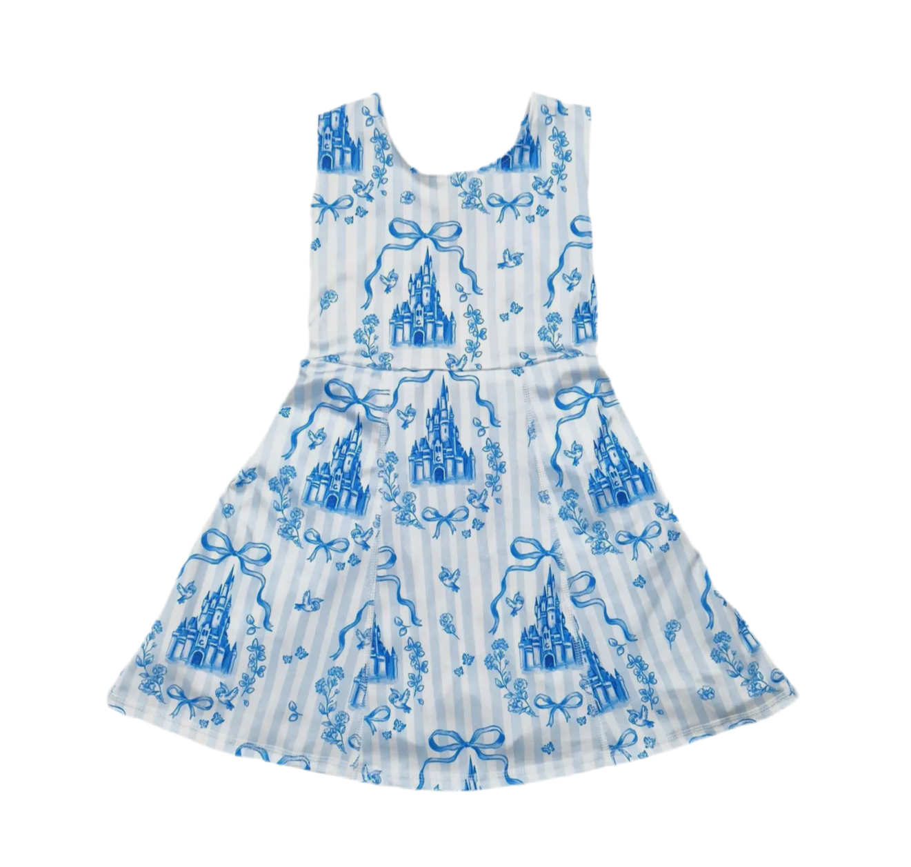 Girls Castle & Bow Dress W Shorts Under