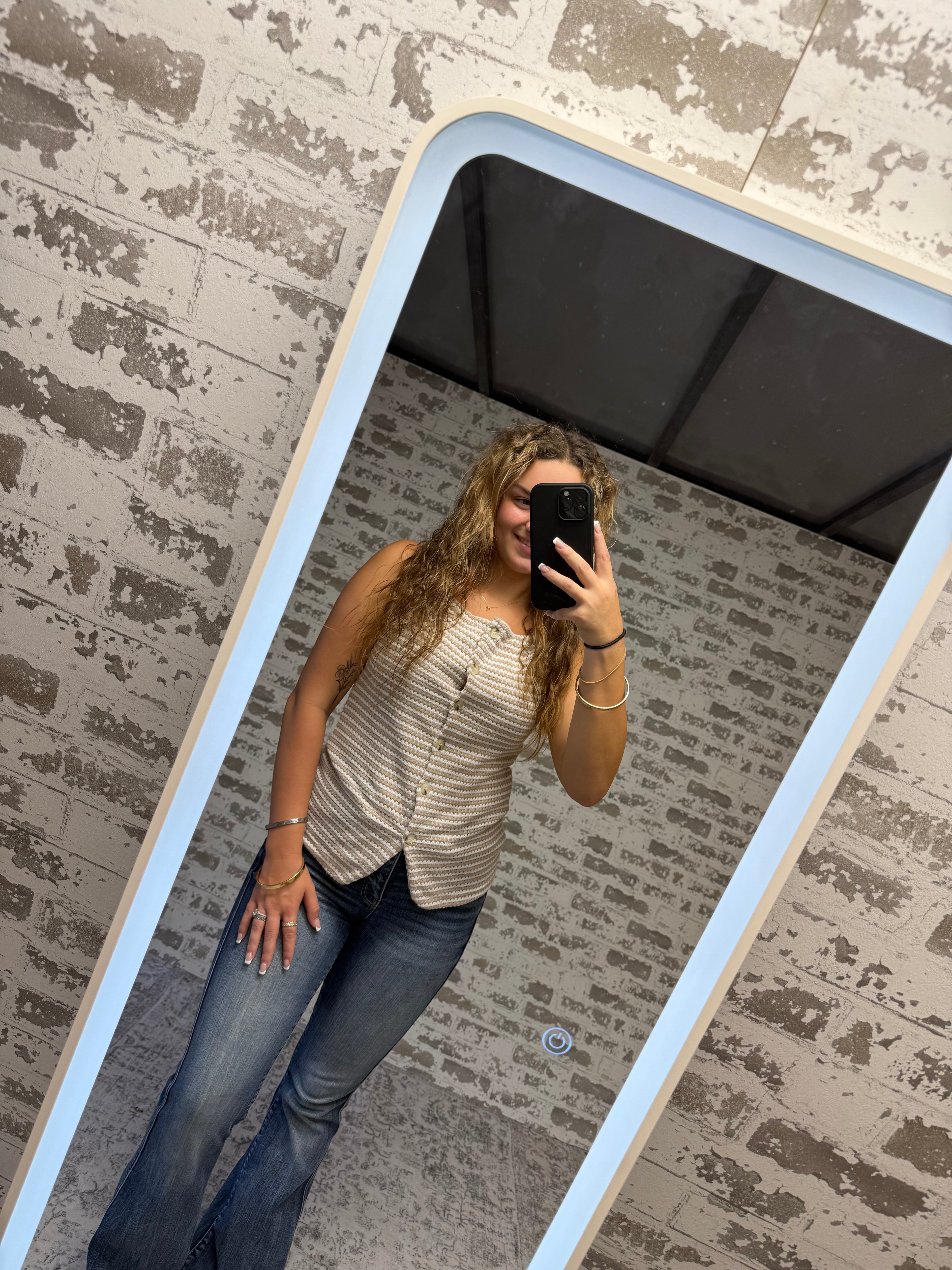 Casual Button Up Sleeveless Vest Top