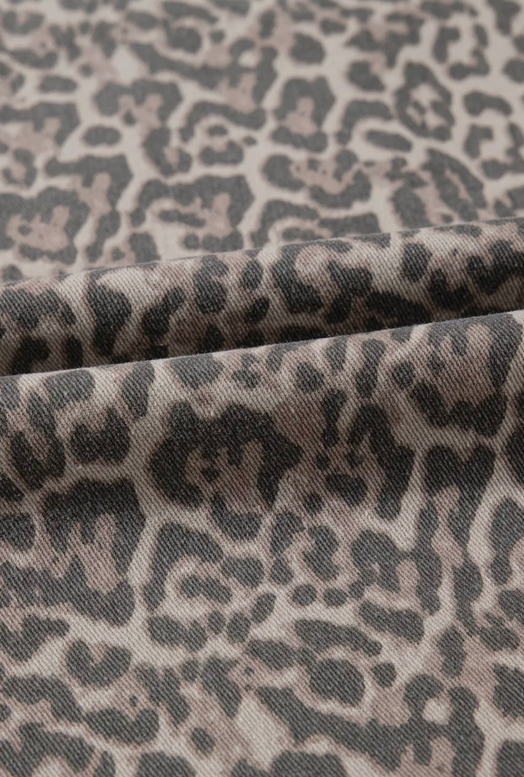 Leopard Frayed Edge Wide Leg, High Waist Jeans