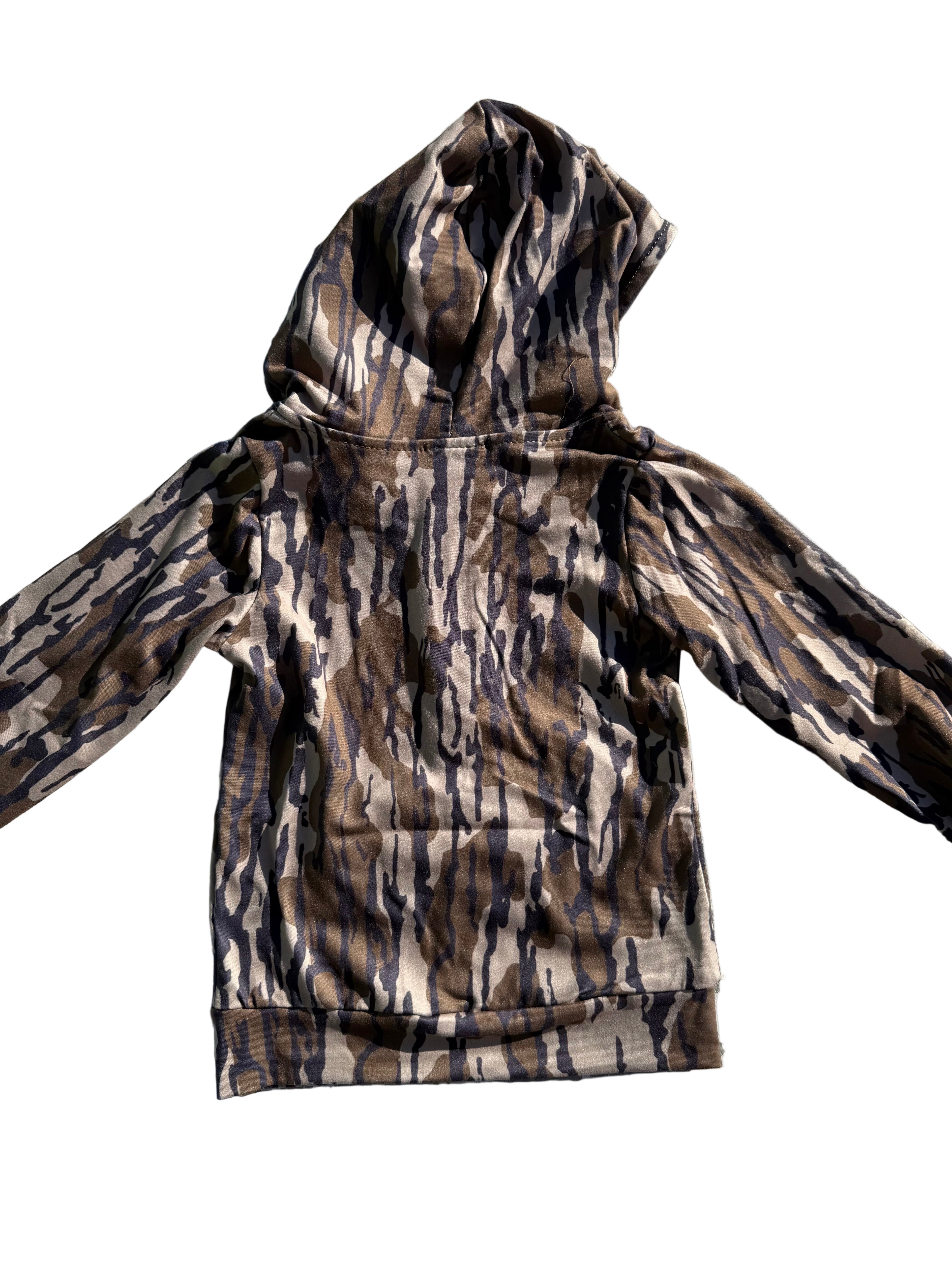 Unisex Kids Camo Long Sleeve W Hoodie