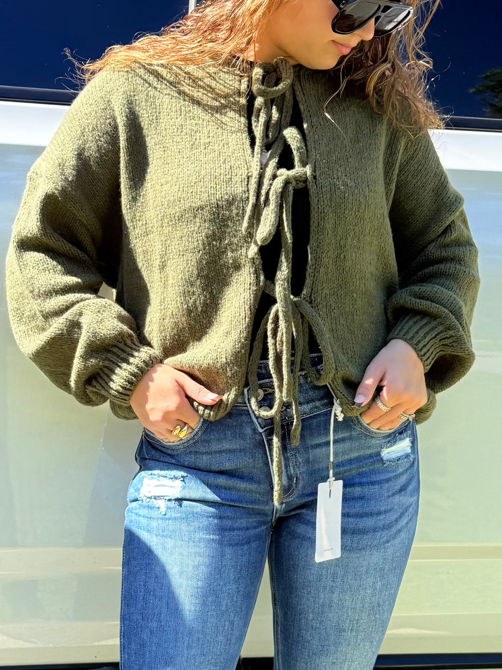 Olive Green Cardigan