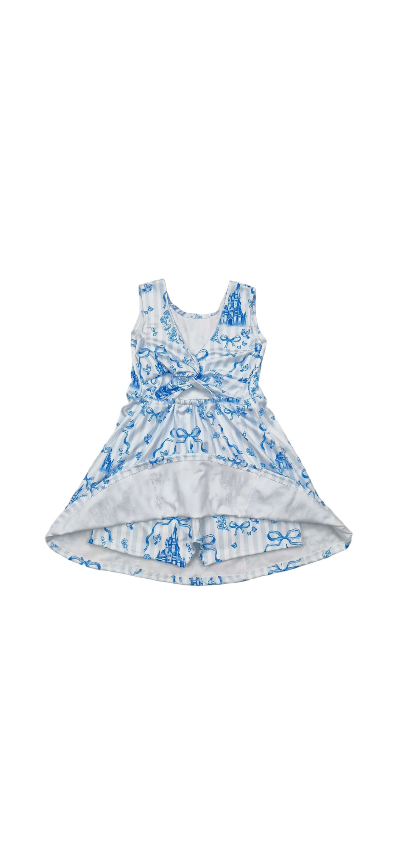 Girls Castle & Bow Dress W Shorts Under